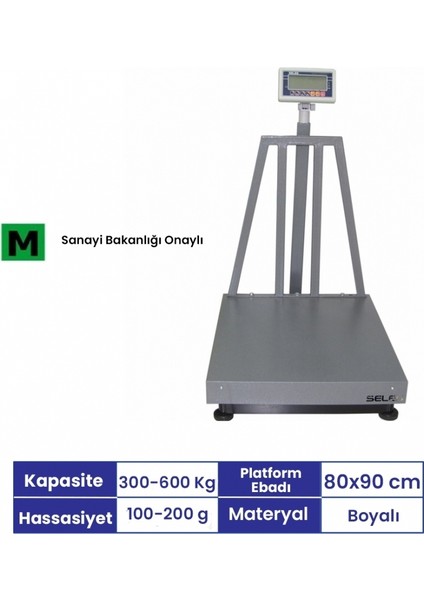 Bw 80X90 cm 600 kg Onaylı Tartım Baskülü