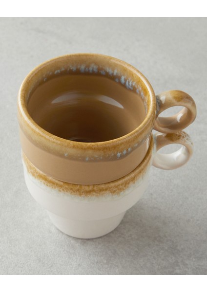 Arlena Seramik 2'li Kahve Fincan Takımı 105 ml Bej-Kahverengi modelleri