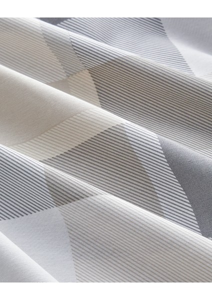 Bold Pattern Kolay Ütülenir Tek Kişilik Nevresim Takımı 160 x 220 cm Taş Rengi