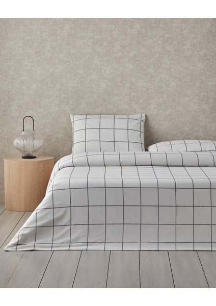 Plaid Wave Kolay Ütülenir Tek Kişilik Nevresim Takımı 160 x 220 cm Gri