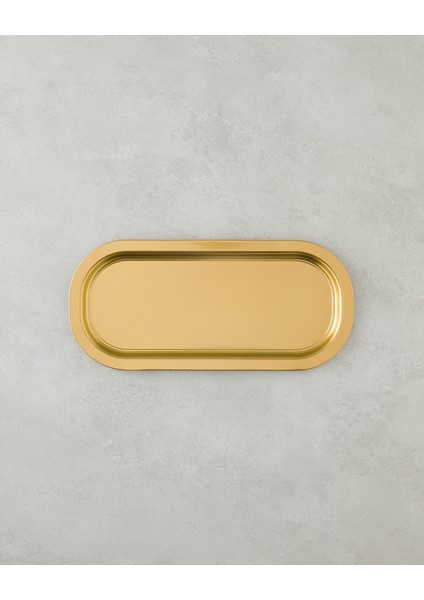 Emma Metal Tepsi 16X35 cm Gold