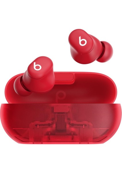 Solo Buds - Kablosuz Bluetooth Kulak Içi Kulaklık | 18 Saat Pil Ömrü | Apple ve Android Uyumluluğu | Dahili Mikrofon - Şeffaf Kırmızı