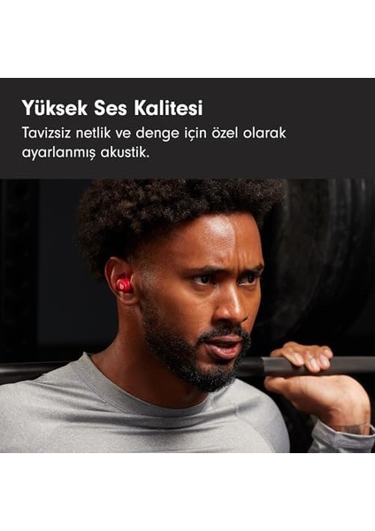 Solo Buds - Kablosuz Bluetooth Kulak Içi Kulaklık | 18 Saat Pil Ömrü | Apple ve Android Uyumluluğu | Dahili Mikrofon - Şeffaf Kırmızı