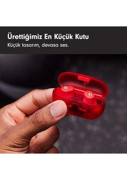 Solo Buds - Kablosuz Bluetooth Kulak Içi Kulaklık | 18 Saat Pil Ömrü | Apple ve Android Uyumluluğu | Dahili Mikrofon - Şeffaf Kırmızı