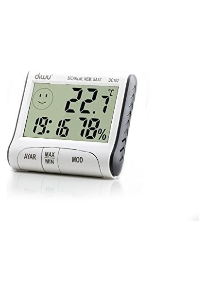 DC102 Iç Mekan Termometre Nem Ölçer Saat fiyatları