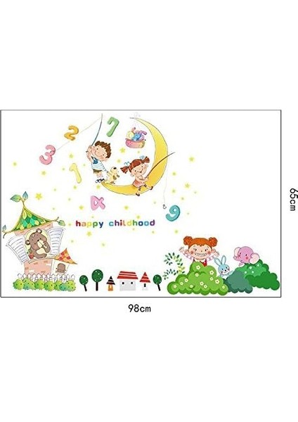 Kids Mutlu Çocuklar Bebek ve Çocuk Odası Dekorasyonu Duvar Dekoru Sticker