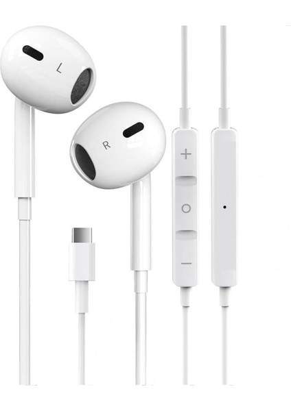 Kablolu Kulak Içi Kulaklık 120 cm Ses Açma Kapama Hd Ses Kalitesi Mikrofonlu Type C Kulaklık Samsung Xiaomi Iphone 15 Promax