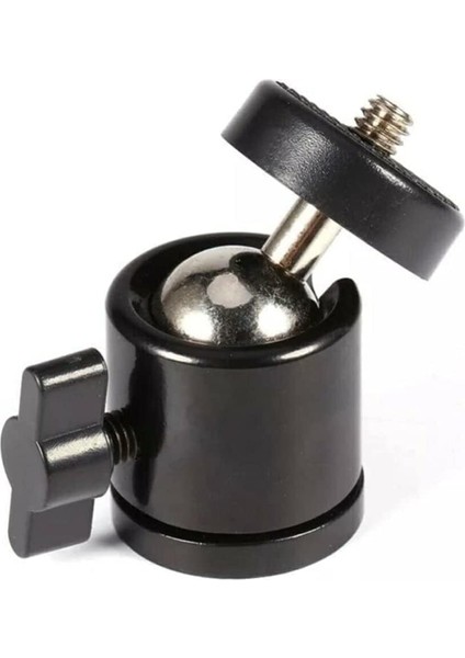 Telefon Tripod Tutucu Başlık + Tripod 90° Yönlendirme Aparatı 360 Derece Dönebilen Başlık Tüm Tripodlara Uyumlu Metal Mafsal Aparatı