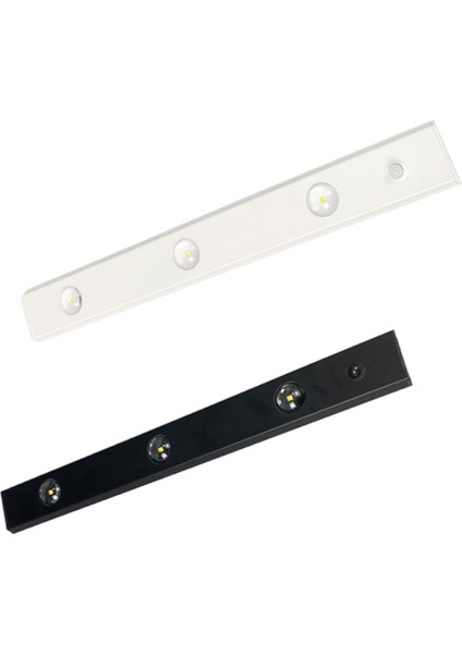 Sensörlü Slim LED Kabin Armatürü Dekoratif Dim Edilebilir USB Şarjlı Aydınlatma (Siyah, 40 Cm)