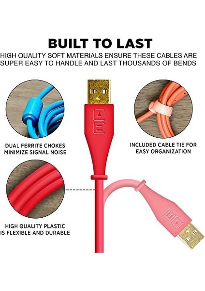 Techtools Chroma Cables Usb-A To B - 1.5mt | Right Angled Neon Orange