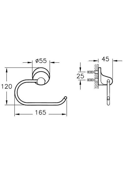 Marin A44946 Tuvalet Kağıtlığı, Krom