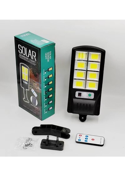 Solar Uzaktan Kumandalı Şarjlı Ledli Bahçe Lambası Çift Pilli Duvar Aplik 1200-2