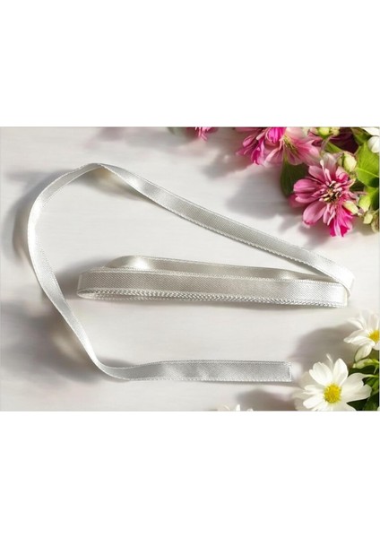 Kurdele, 1 cm x 10 M, Süsleme ve Paketleme Için, Nişan Kurdelesi (Ekru)
