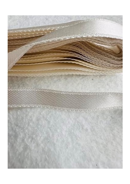 Kurdele, 1 cm x 10 M, Süsleme ve Paketleme Için, Nişan Kurdelesi (Ekru)
