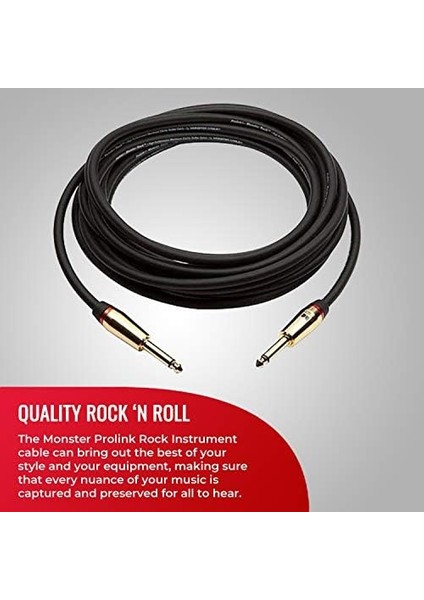 Prolink Rock Instrument Cable - Straight To Straight | 6.4mt | Canavar Gitar Araçları