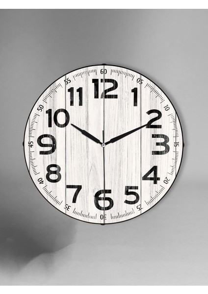 Exclucive Bombeli Cam Serisi Mermer Desenli Sessiz Akar Duvar Saati 30 cm