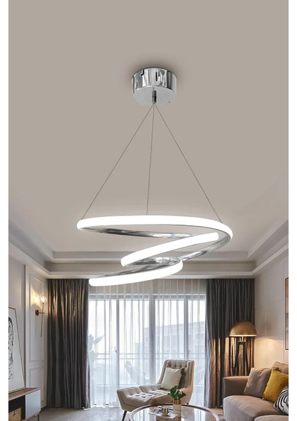 Renkli Krom Kaos LED Avize, Modern Sarkıt Lamba, 30X70 Cm, Ayarlanabilir Işık, Salon, Oturma Odası, Yatak Odası Aydınlatması