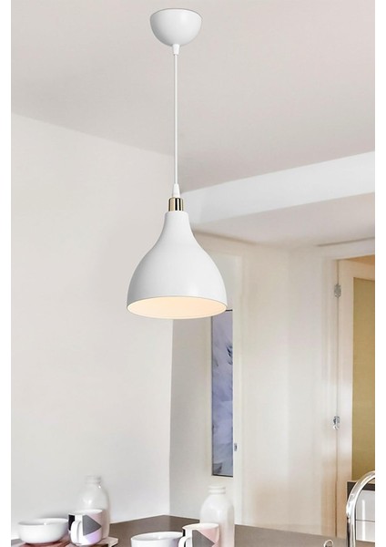 Lightdesign Beyaz Sarkıt Avize Yatak Odası Salon Mutfak Koridor Lamba 17 AGNM26