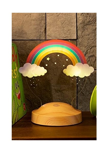 Gökkuşağı Desenli Rainbow Doğum Günü Hediyesi Renkli LED Gece Lambası fiyatları