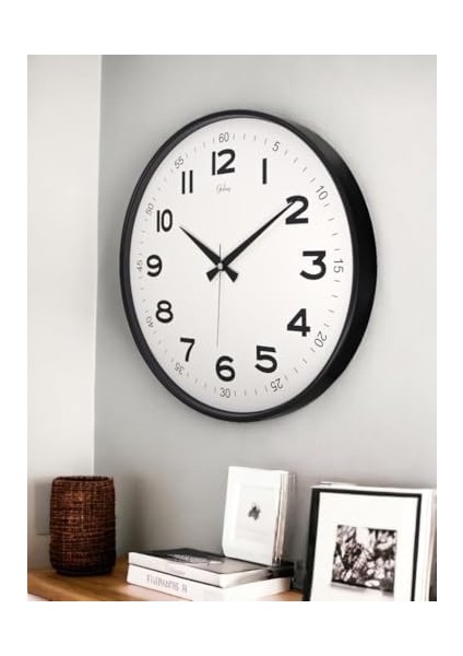 717-K-1 Serisi Klasik Rakamlı Metal Görünümlü Sessiz Akar Modern Duvar Saati 40 cm fiyatları