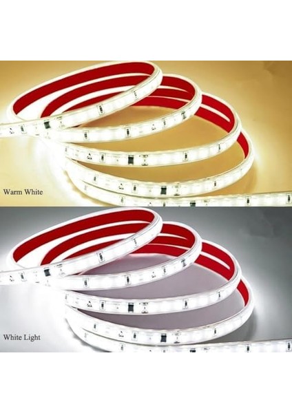 SB-6508 LED Şerit, Beyaz ve Gün Işığı Şerit LED Işık 120 Led, Silikonlu 10 cm Kesilebilir, Aç Kapat Butonlu Fişli, Tak Çalıştır Gizli Tavan Işık Bandı Mutfak Tezgah (Gün Işığı, 5 Metre) fiyatları