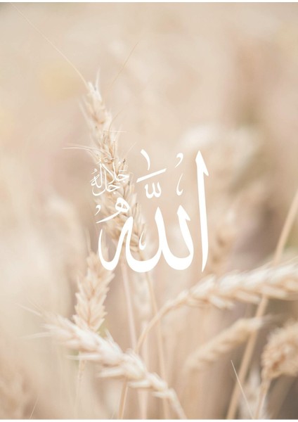 |soft Krem Allah-Muhammed Buğday Islami Kombini |çerçeveli Cam Tablo 2li Dikey modelleri