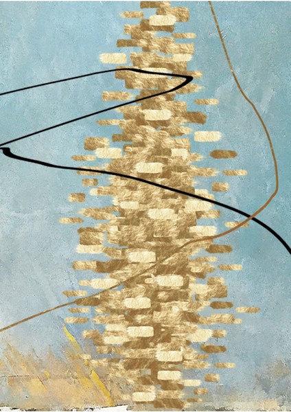 |gold-Turkuaz Soyut Desenli Kombini |temperli Çerçeveli Cam Tablo 2li Dikey modelleri