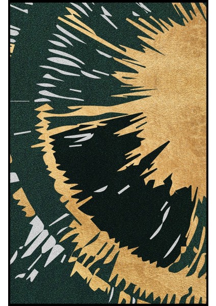 |yeşil-Sarı Soyut Konmbin |temperli Çerçeveli Cam Tablo 2li Dikey modelleri