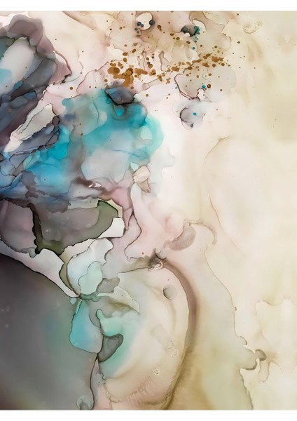 |gold Turkuaz Soft Renk Soyut Kombin 2 |çerçeveli Cam Tablo 2li Dikey modelleri