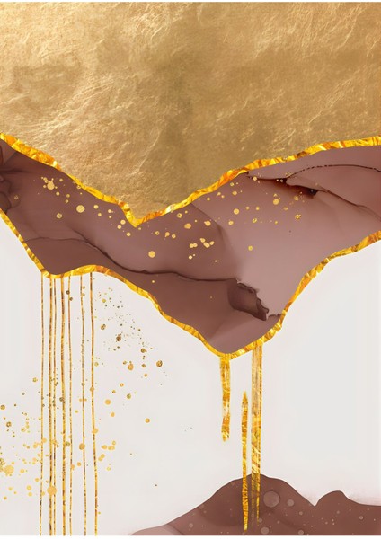 |kahverengi-Gold Renk Soyut Kombin Yeni|çerçeveli Cam Tablo 2li Dikey modelleri