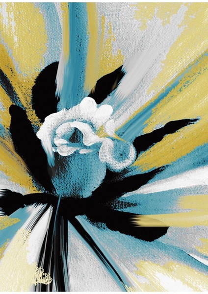 |gold-Turkuaz Minimal Soyut Çiçek Kombini |temperli Çerçeveli Cam Tablo 2li Dikey fiyatları