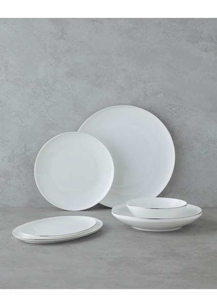 Milano Bone Porselen Yemek Takımı 27 Parça 6 Kişilik Silver