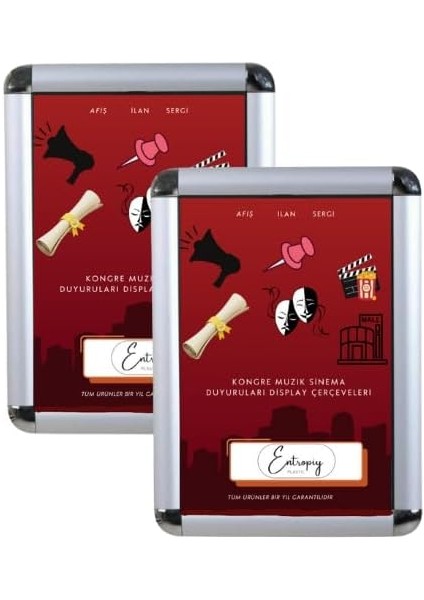 - 2 Adet A4 Belge Çerçeve 21 x 30 Ofis Işyeri - Aç Kapa Kurum Üniversite Sertifika Çerçevesi