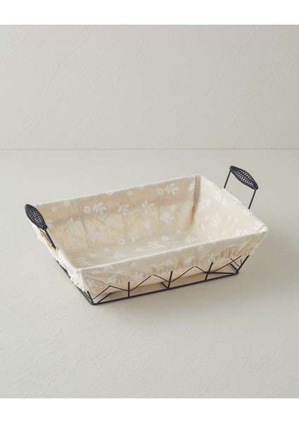 Woven Metal Ekmek Sepeti 30 x 23 x 8,5 cm Krem fiyatları