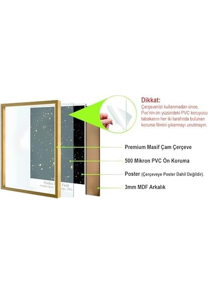 Tanıtım Premium Masif Çam Çerçeve - 3mm Mdf Arkalık - 500 Mikron Kırılmaz Şeffaf Pvc Ön Koruma - Şık ve Dayanıklı Duvar Ahşap Çerçevesi (Siyah, 21 cm x 30 cm ) fiyatları