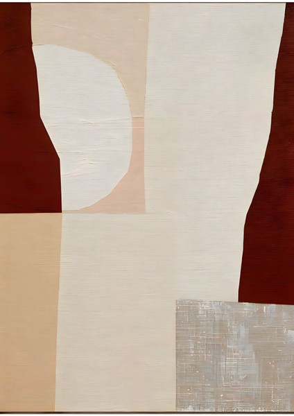 |bordo-Krem Soyut Abstract Kombin |çerçeveli Cam Tablo 2li Dikey modelleri