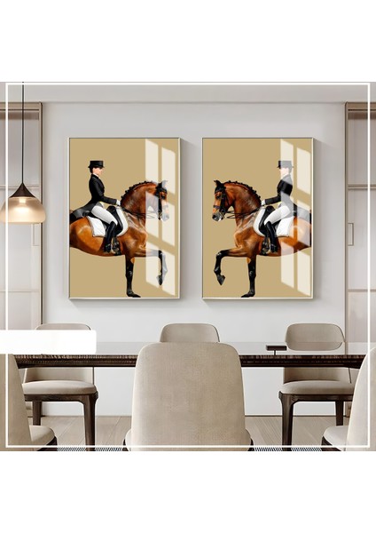 |turuncu-Siyah-Bej Kadın Jokey Kombin |çerçeveli Cam Tablo 2li Dikey