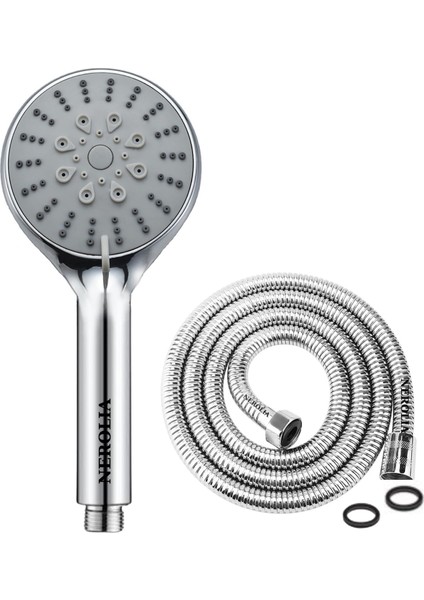 5f Duş Başlığı Seti, Geniş Başlık Yüzeyi, Kireç Önleyici Kauçuk Nozzle, Yüksek Basınç Fonksiyonları (Asorti Ürün, Renk ve Şekil Farklılık Gösterebilir)