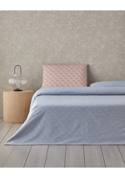 Floral Breeze Kolay Ütülenir Tek Kişilik Nevresim Takımı 160 x 220 cm Pembe - Mavi