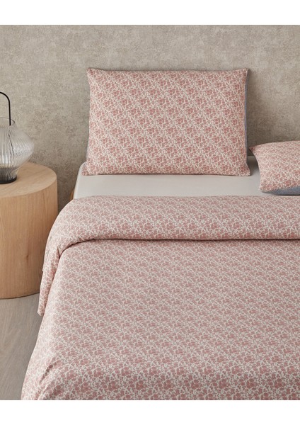 Floral Breeze Kolay Ütülenir Tek Kişilik Nevresim Takımı 160 x 220 cm Pembe - Mavi