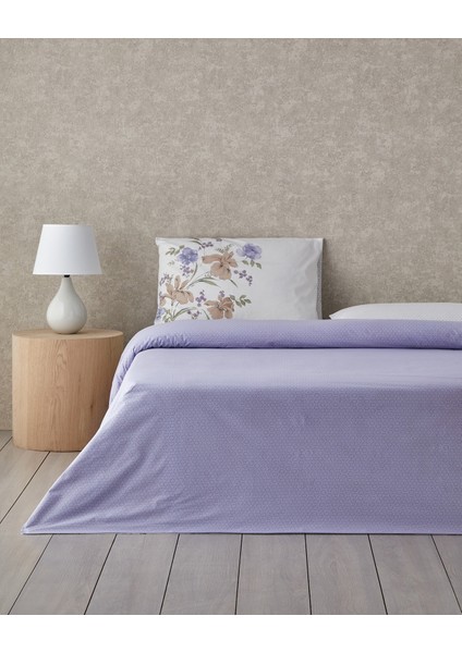 Rustic Blossom Pamuk Tek Kişilik Nevresim Takımı 160X220 cm Lila - Bej