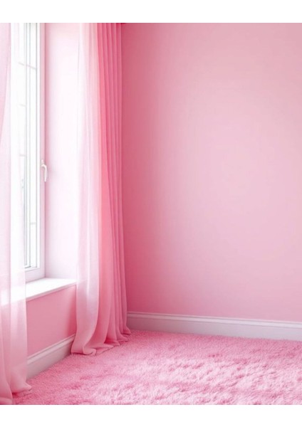 Fırfırlı Pembe Vintage Pamuk Keten Perde (En x Boy) - Tek Kanat