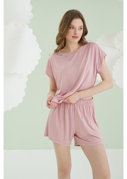 Gül Kurusu Aria Şortlu Pijama Takımı