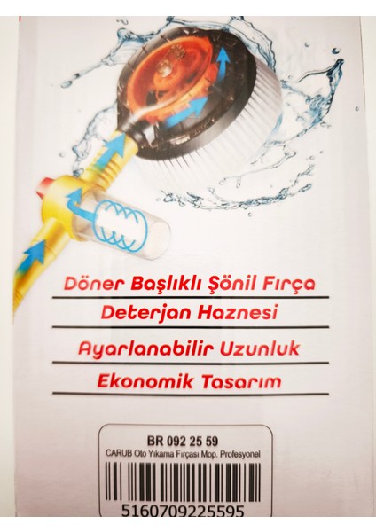 Oto Yıkama Fırçası Mop Saplı Profesyonel BR0922559 fırsatları