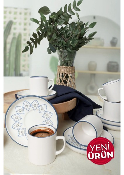 Floral Waves Nordic Kahve Takımı 12 Parça 6 Kişilik 22669-71