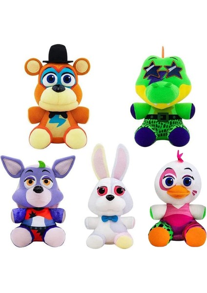 Five Night Plushies Peluş Oyuncak Seti Five Nights Oyun Peluş Oyuncak Bebek 7 Inç - 5 Parça Hayranlar Çocuklar Peluş Oyun (Yurt Dışından)