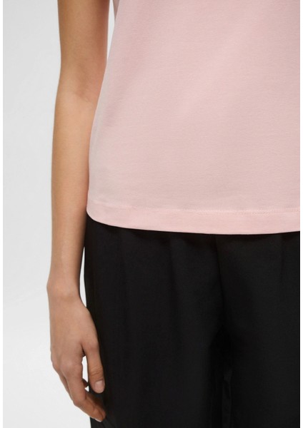 Kadın Pembe Önü Logolu T-Shirt