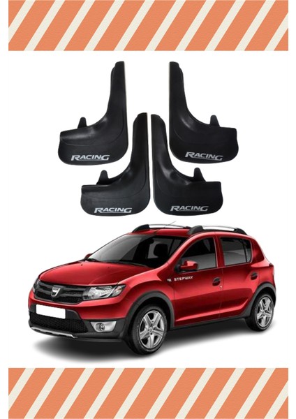 Dacia Stepway 2013 Racing Yazılı 4'lü Tozluk Çamurluk Paçalık