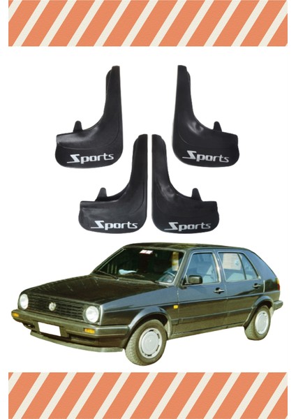 Volswagen Golf 2 Sports Yazılı 4'lü Tozluk Çamurluk Paçalık