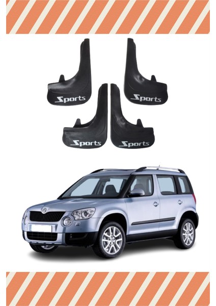 Skoda Yeti Sports Yazılı 4'lü Tozluk Çamurluk Paçalık